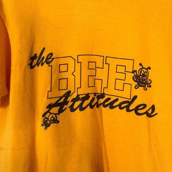 Vintage 1980s Screen Stars BEe Attitudes Single Stitch Tee Shirt M - Picture 5 of 5